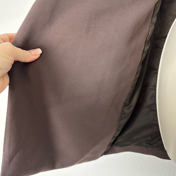 Babaton Aritzia Power Hip Blazer Size 12 Brown Pockets Stretch Mid Length Work - Picture 10 of 11